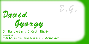 david gyorgy business card